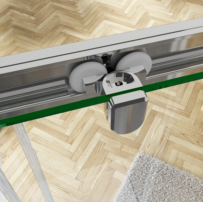 Douchecabine hoekinstap met schuifdeuren 6mm ESG glas