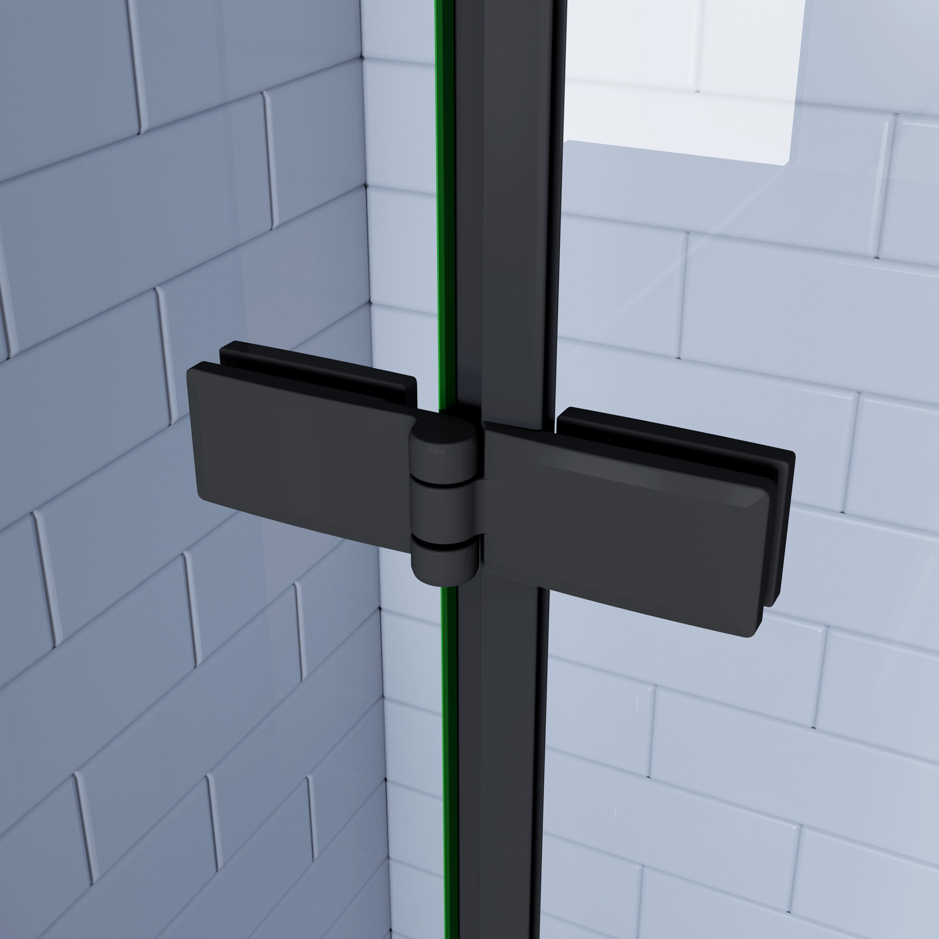 Inloopdouche 195cm, Vouwdeur Mat Zwart Profiel ,6mm NANO EasyClean veiligheidsglas