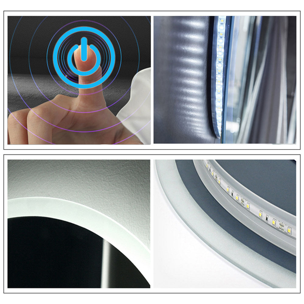 LED Ronde Badkamerspiegel Diameter 50-100cm Met Verlichting Enkele Touch Sensor Schakelaar Anti-condens