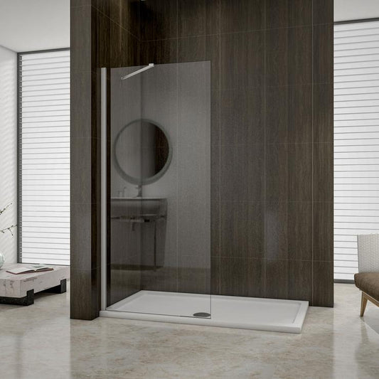 Inloopdouche,mat grijs profiel,8mm helder veiligheidsglas nano easyclean antikalk