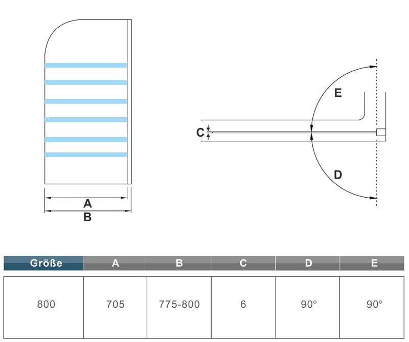 80x140cm 180 ?? draaibaar douchescherm douchewand 6mm NANO gehard veiligheidsglas