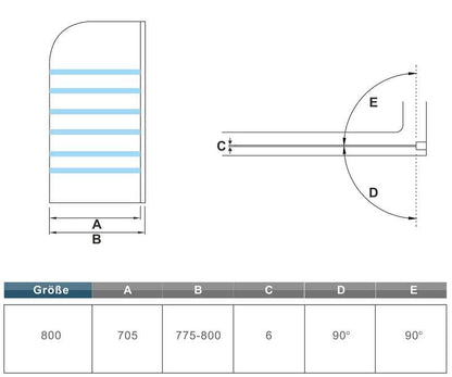 80x140cm 180 ?? draaibaar douchescherm douchewand 6mm NANO gehard veiligheidsglas