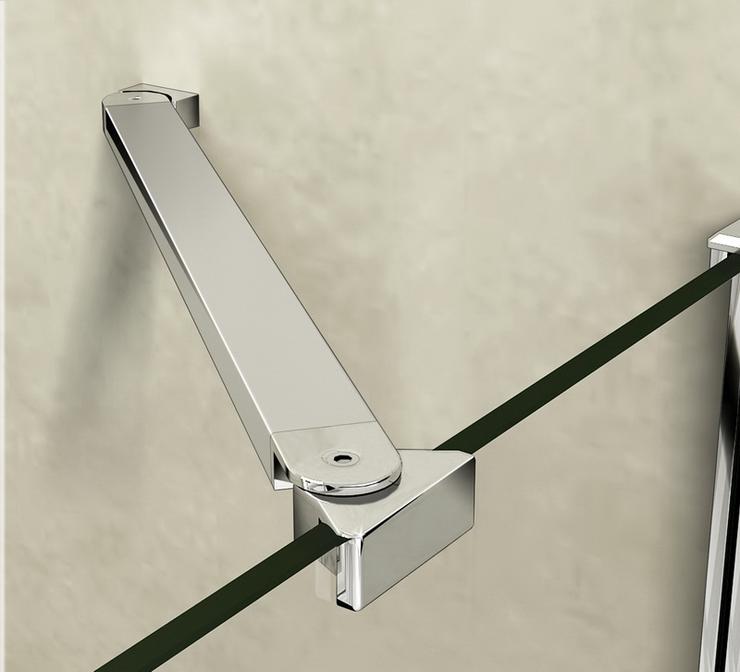 Douchecabine 8mm NANO glas, wand met deur 195cm douchedeur+vastwand