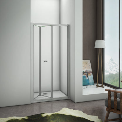nis douchedeur ,2-delige vouwdeur,mat grijs aluminium frame,5mm helder veiligheidsglas