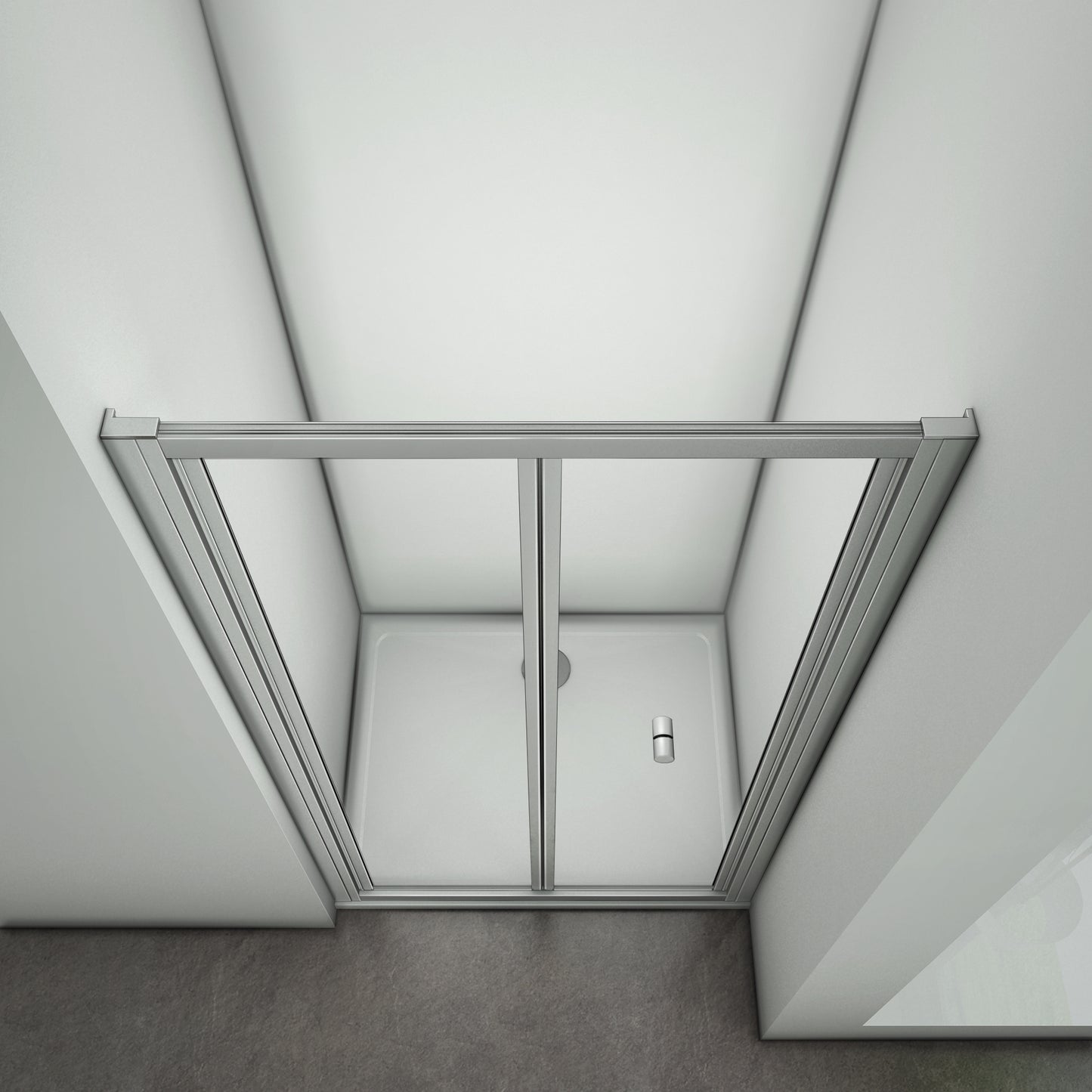 nis douchedeur ,2-delige vouwdeur,mat grijs aluminium frame,5mm helder veiligheidsglas