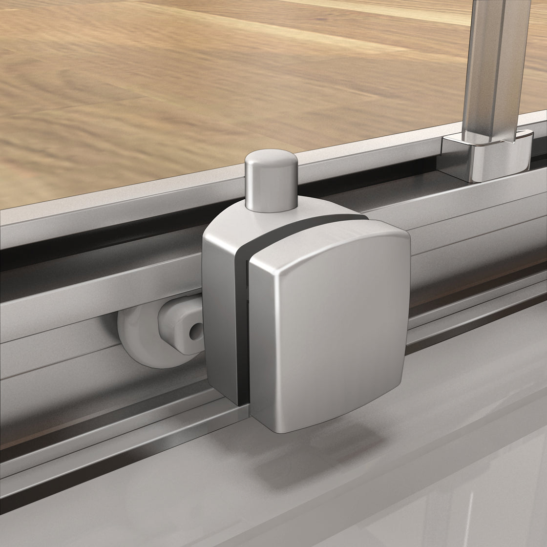 Douchecabine met 2 schuifdeuren, 5 mm dik veiligheidsglas, electro-coating wit profiel, 185 cm hoog