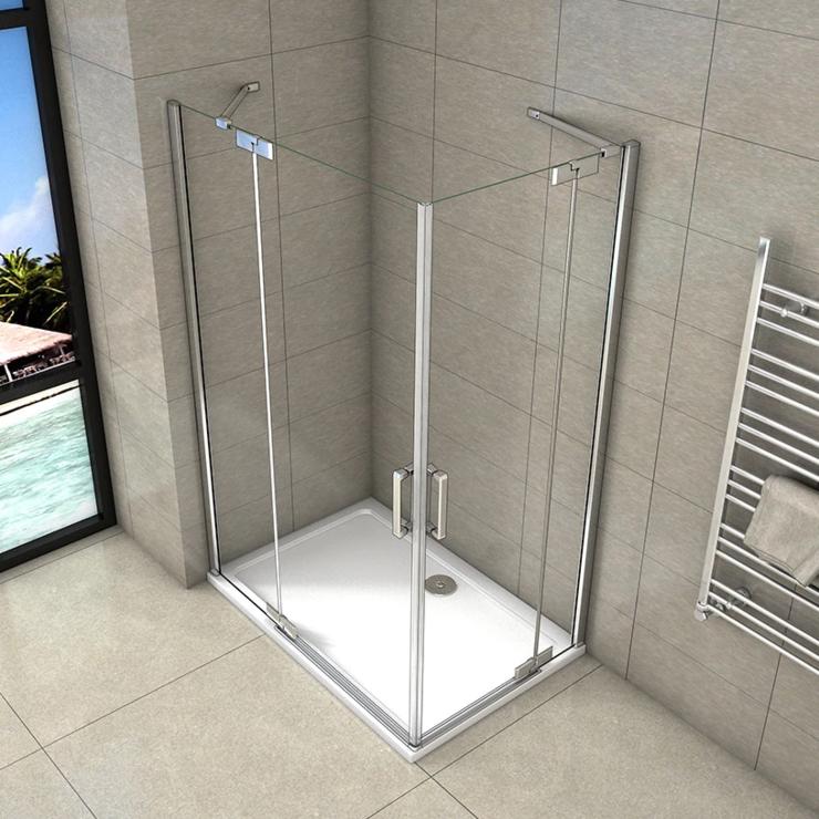 Douchecabine hoekinstap draaideur 8 mm NANO GLAS 200 cm hoog(niet omkeerbaar)