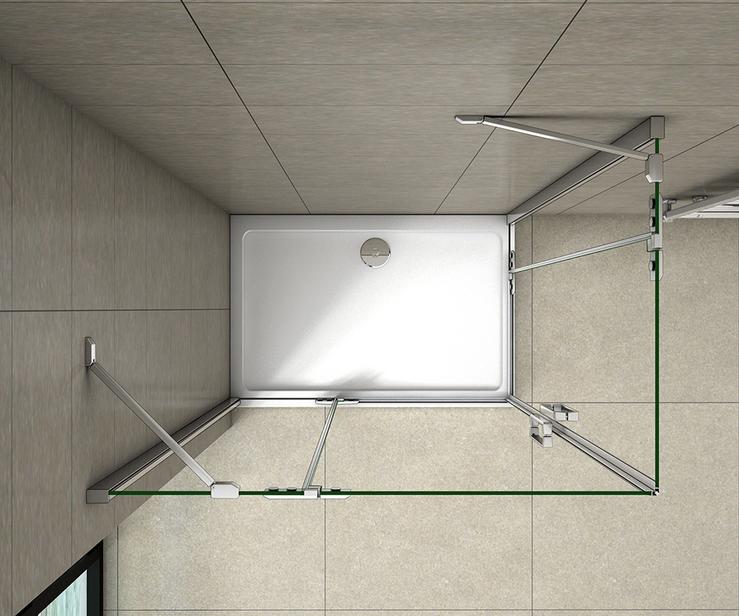 Douchecabine hoekinstap draaideur 8 mm NANO GLAS 200 cm hoog(niet omkeerbaar)