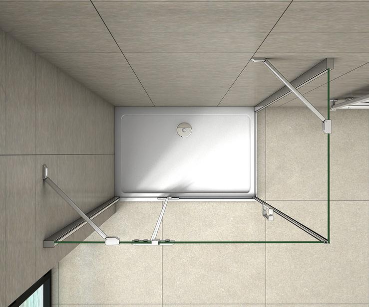 Douchecabine draaideur, 8mm helder gehard nano antikalkglas, 2x stabilisatorstangen