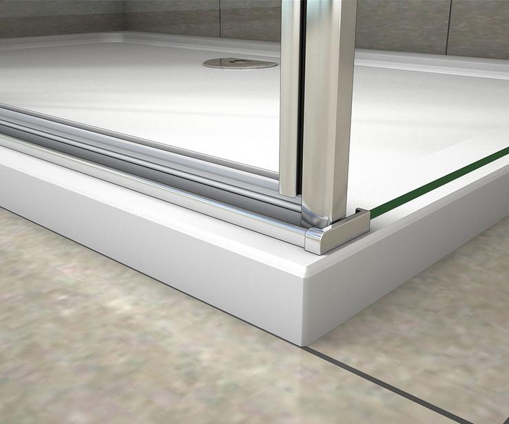 Douchecabine draaideur, 8mm helder gehard nano antikalkglas, 2x stabilisatorstangen