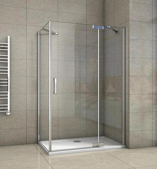 Douchecabine draaideur, 8mm helder gehard nano antikalkglas, 2x stabilisatorstangen