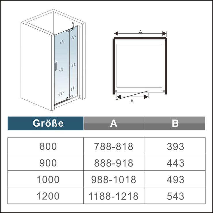 8 mm NANO glas douchecabine douchewand draaideur,installeer aan de linkerkant