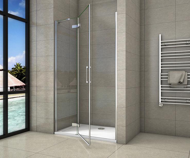 200cm douchewand taatsdeur / draaideur 8mm NANO GLAS