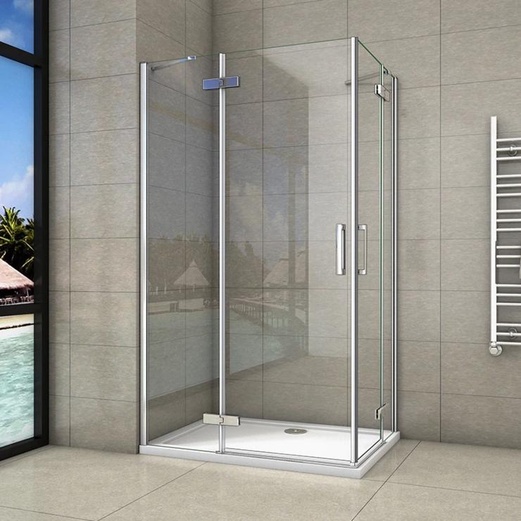 Douchecabine hoekinstap douchewand 2x draaideur 8mm NANO glas 200cm hoog