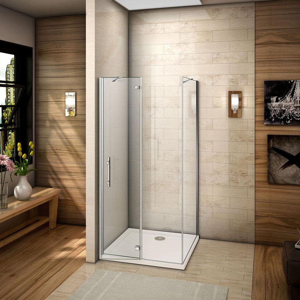 Douchecabine,zijwand,hoek-instap nis douchecabine,scharnieren draaideur,6mm nano veiligheidsglas easyclean antikalk