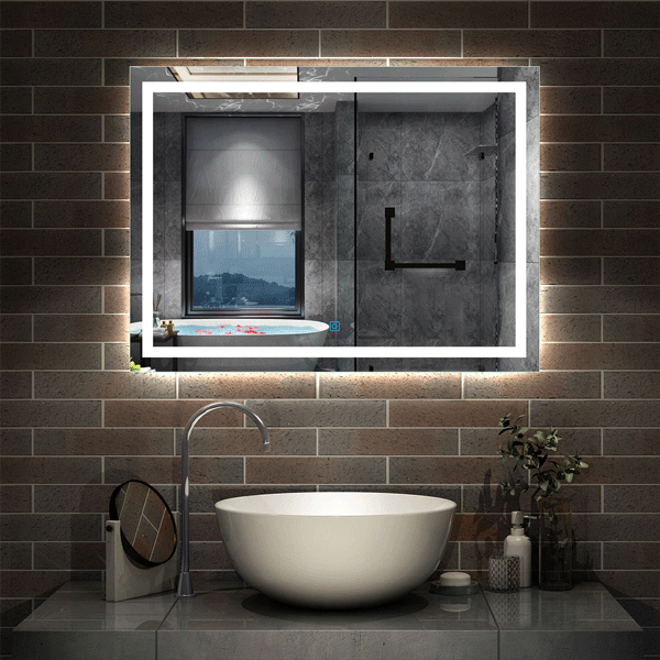 Badkamerspiegel 70-120 cm LED spiegel met verlichting,wandspiegel,enkele touch schakelaar,anti-condens,koud wit