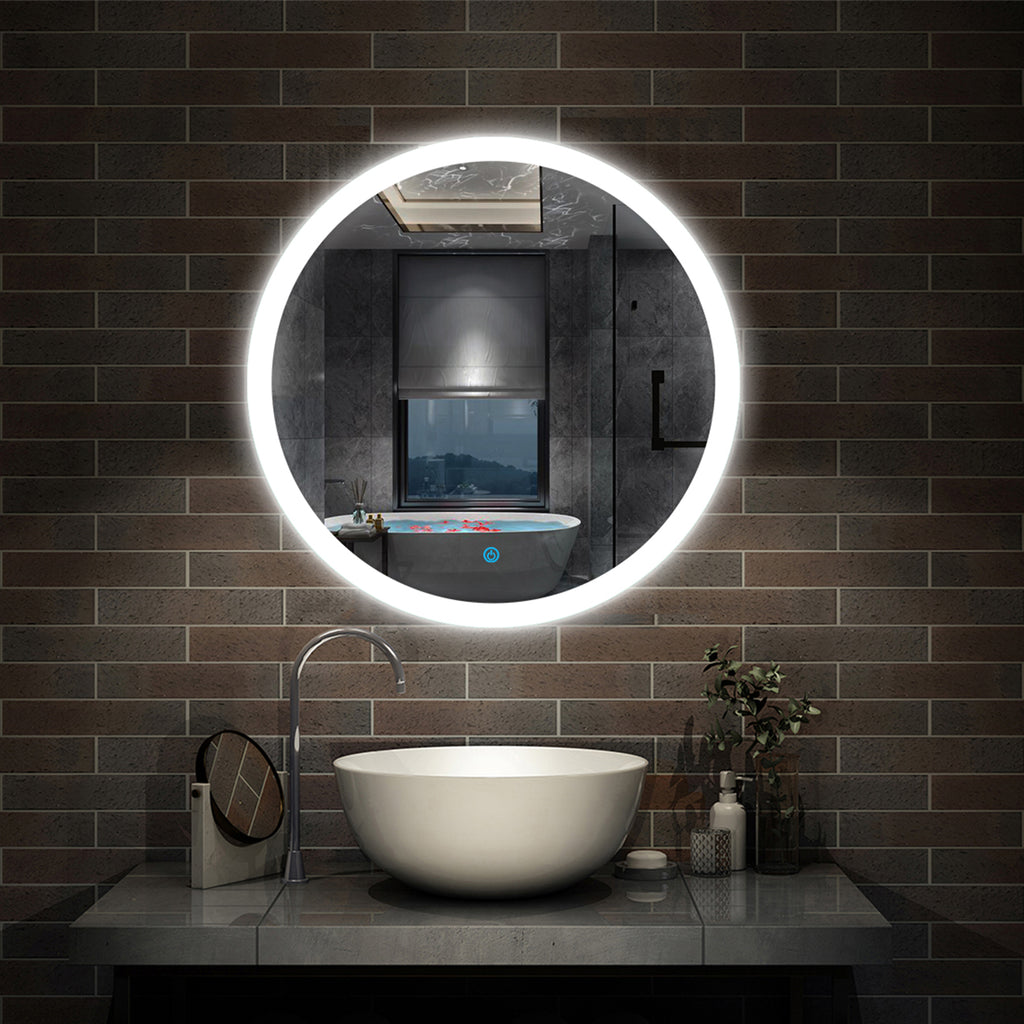 LED Ronde Badkamerspiegel Diameter 50-100cm Met Verlichting Enkele Touch Sensor Schakelaar Anti-condens