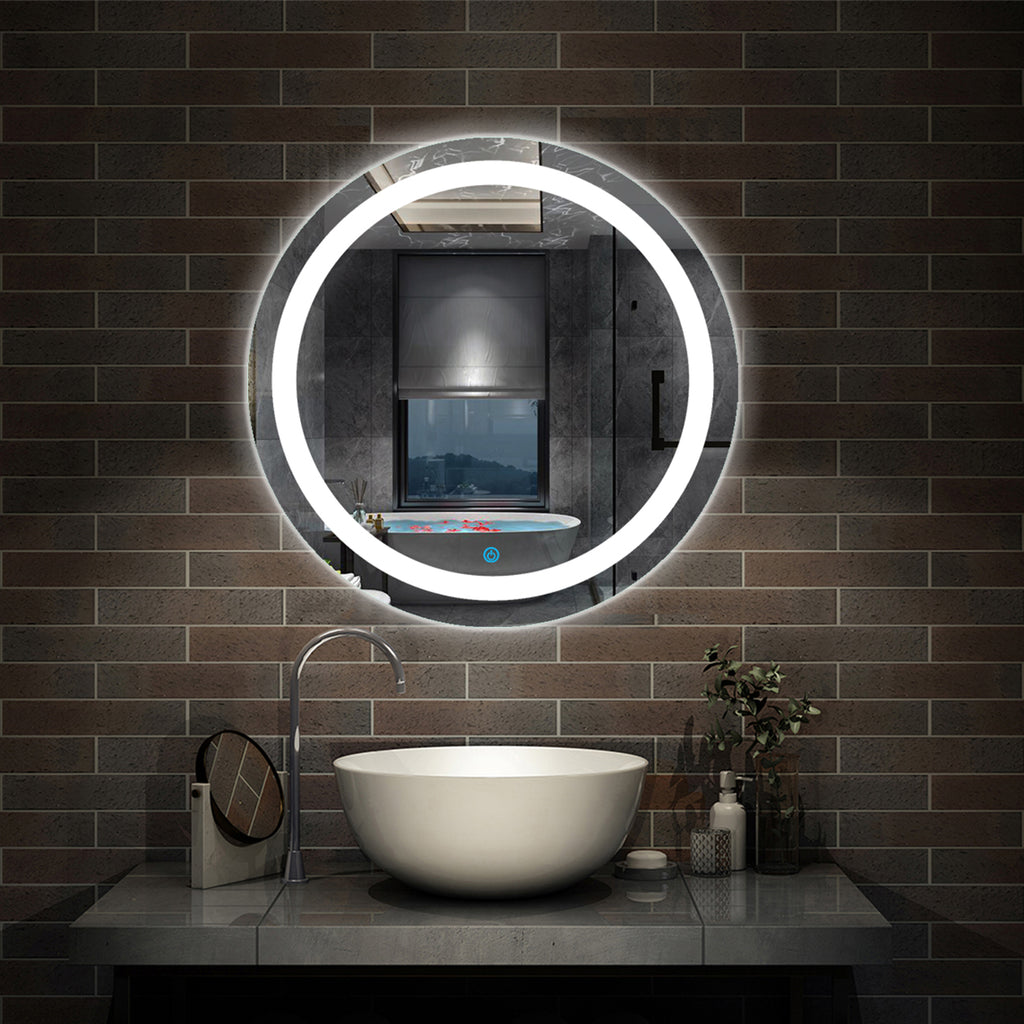 LED Ronde Badkamerspiegel Diameter 50-100cm Met Verlichting Enkele Touch Sensor Schakelaar Anti-condens