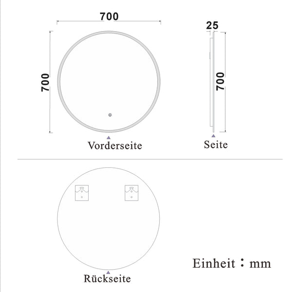 LED Ronde Badkamerspiegel Diameter 50-100cm Met Verlichting Enkele Touch Sensor Schakelaar Anti-condens