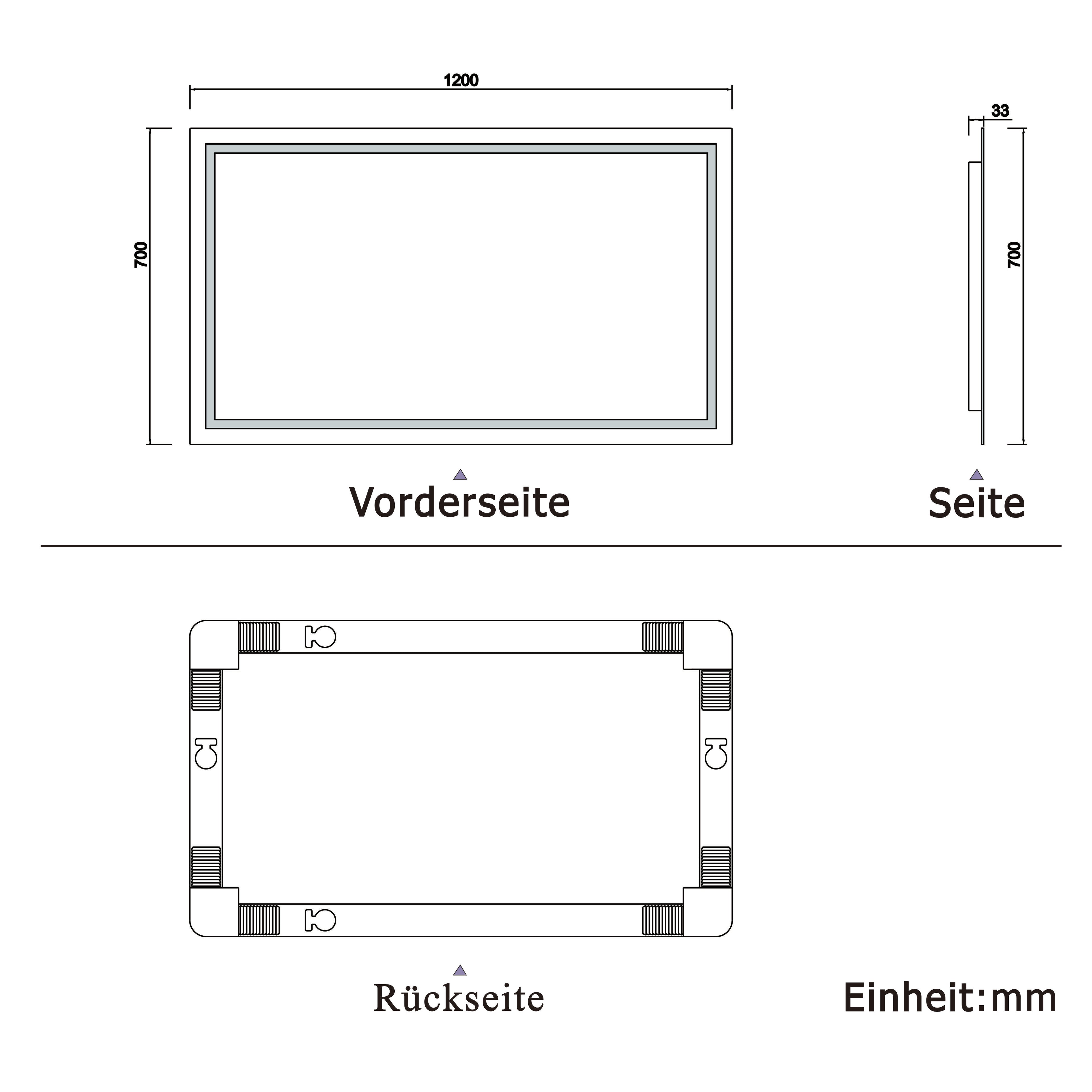 LED badkamerspiegel 50-160 cm met verlichting Wandschakelaar Mistvrij Koud Wit 120x70cm Type A