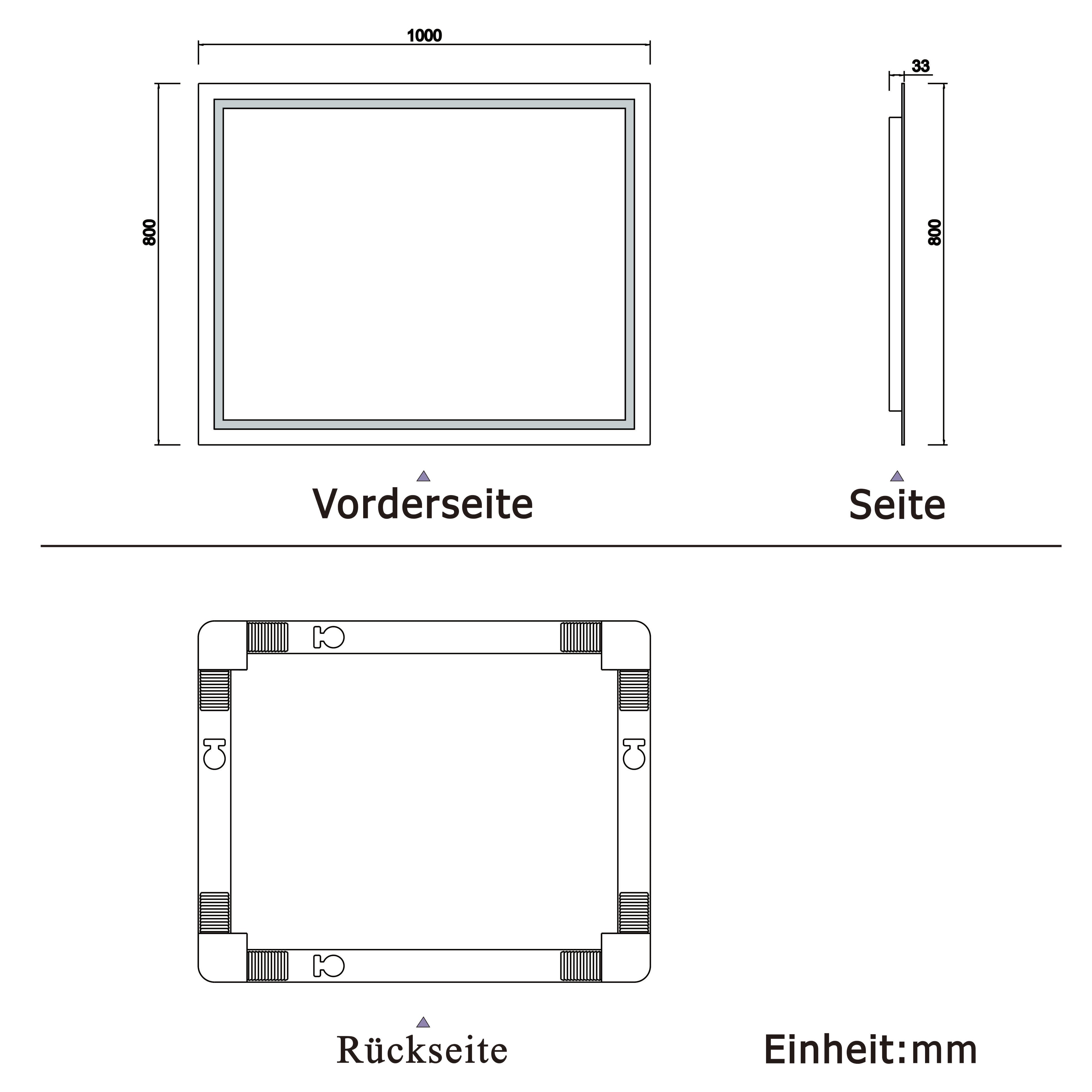 LED badkamerspiegel 50-160 cm met verlichting Wandschakelaar Mistvrij Koud Wit 100x80cm Type A
