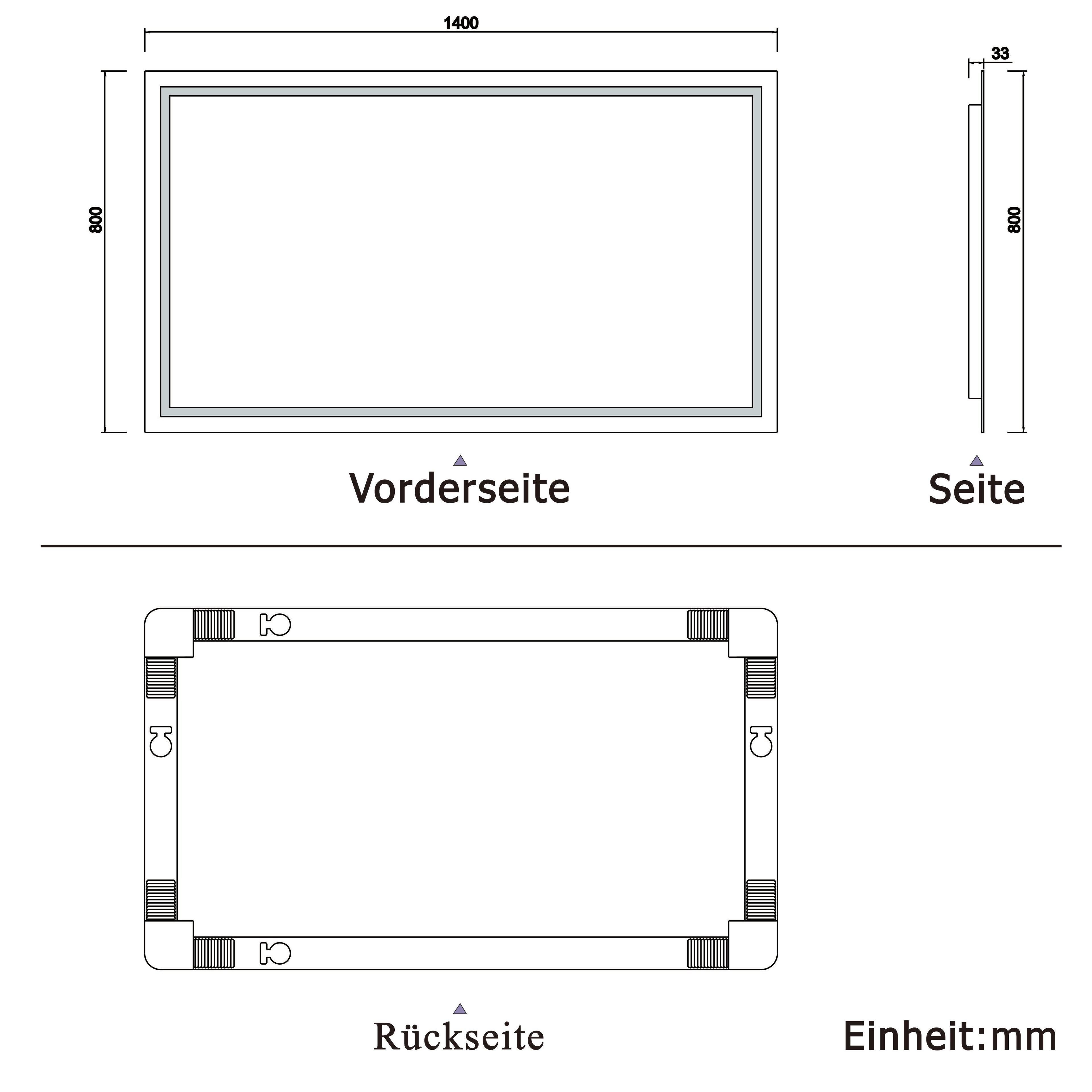 LED badkamerspiegel 50-160 cm met verlichting Wandschakelaar Mistvrij Koud Wit 140x80cm Type A