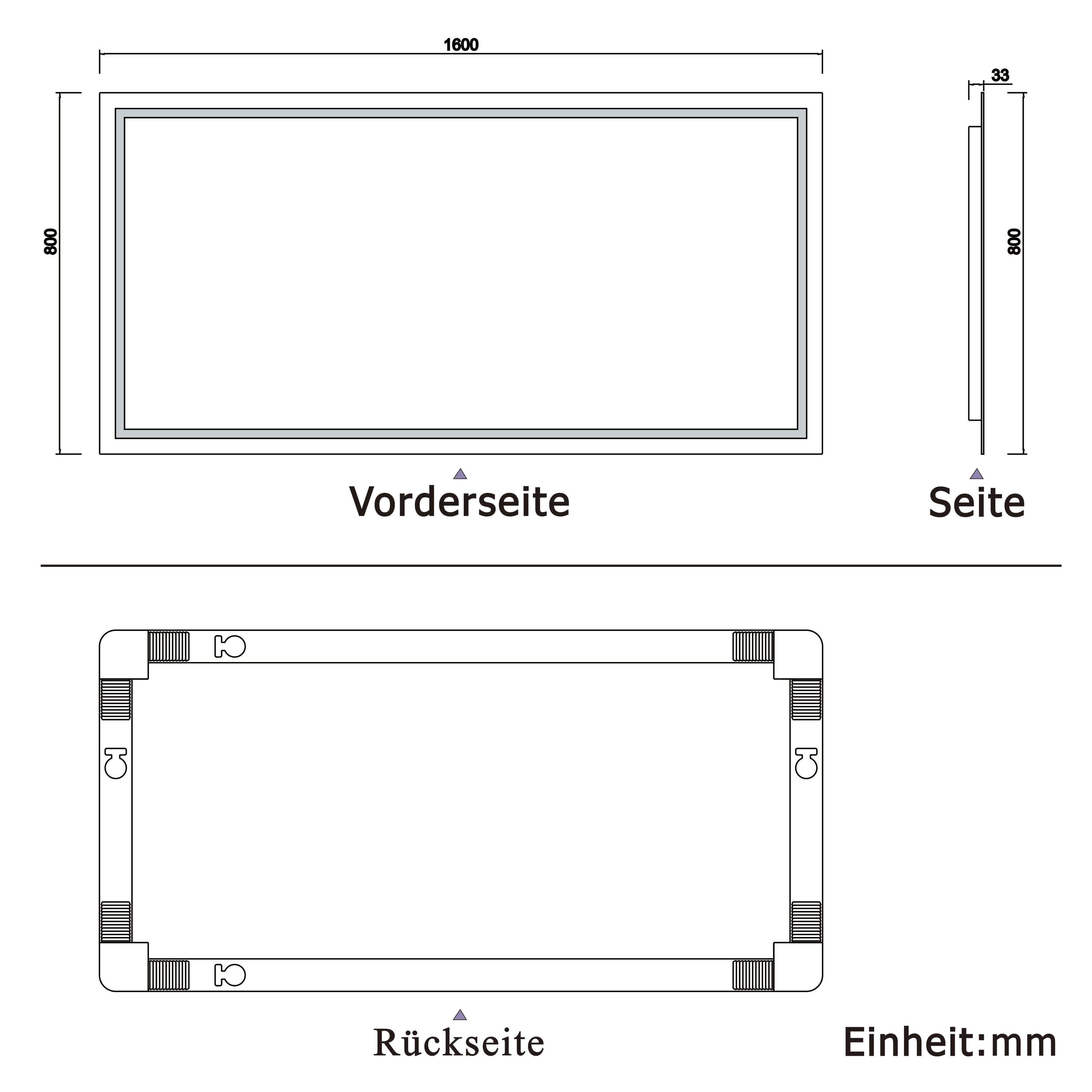 LED badkamerspiegel 50-160 cm met verlichting Wandschakelaar Mistvrij Koud Wit 160x80cm Type A