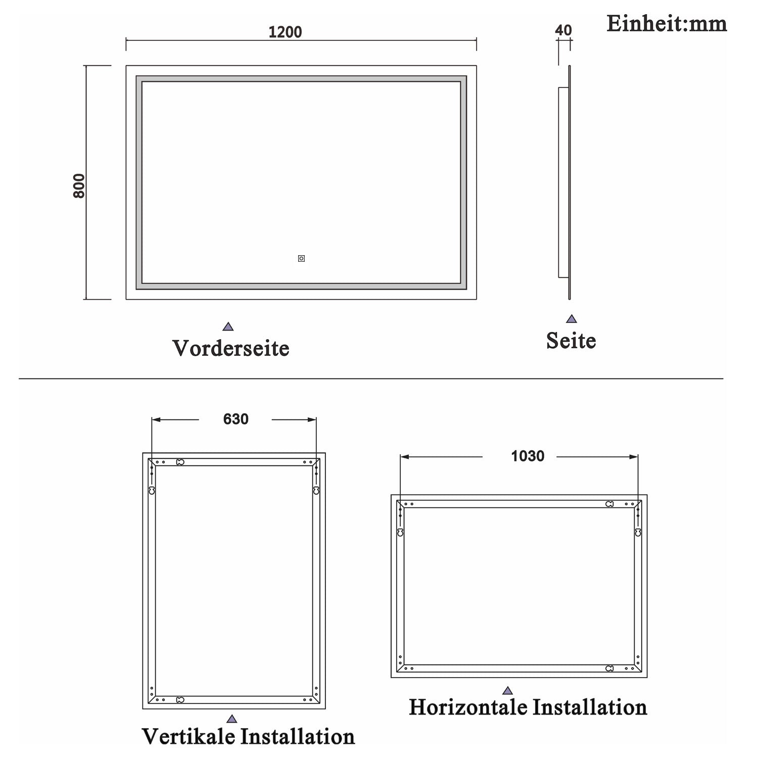 LED rechthoekige badkamerspiegel 80-120 cm,smalle licht banen rondom wandspiegel,enkele touch sensor schakelaar,warm wit,anti-condens 120x80 cm