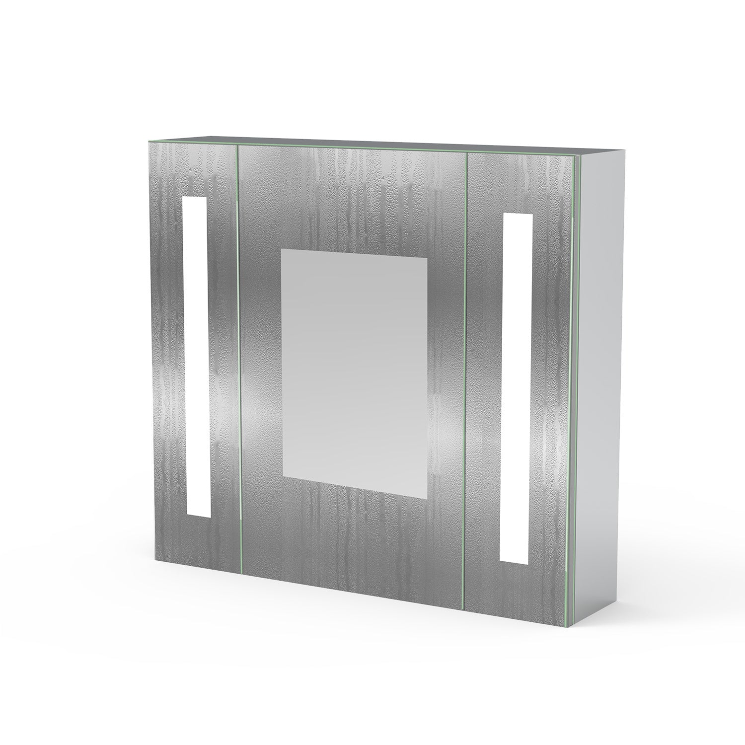 LED Badkamerspiegelkast met verlichting - 65x60 cm - aluminium met LED-verlichting verlichte spiegelkast infraroodsensorschakelaar, met stopcontacten voor scheerapparaten, koud wit