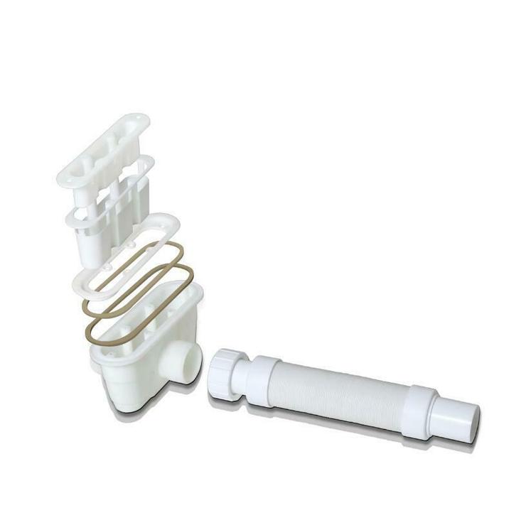 Kwartronde douchebak met steeneffect voor douchecabine,antislip ,30 mm hoog,zwart