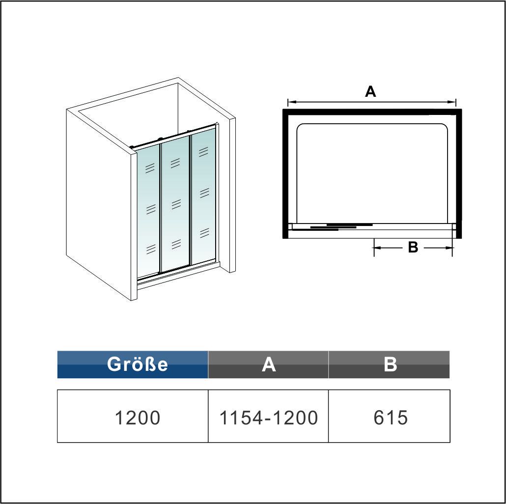 120x195cm douchewand douchewand schuifdeur douchecabine 6mm NANO veiligheidsglas