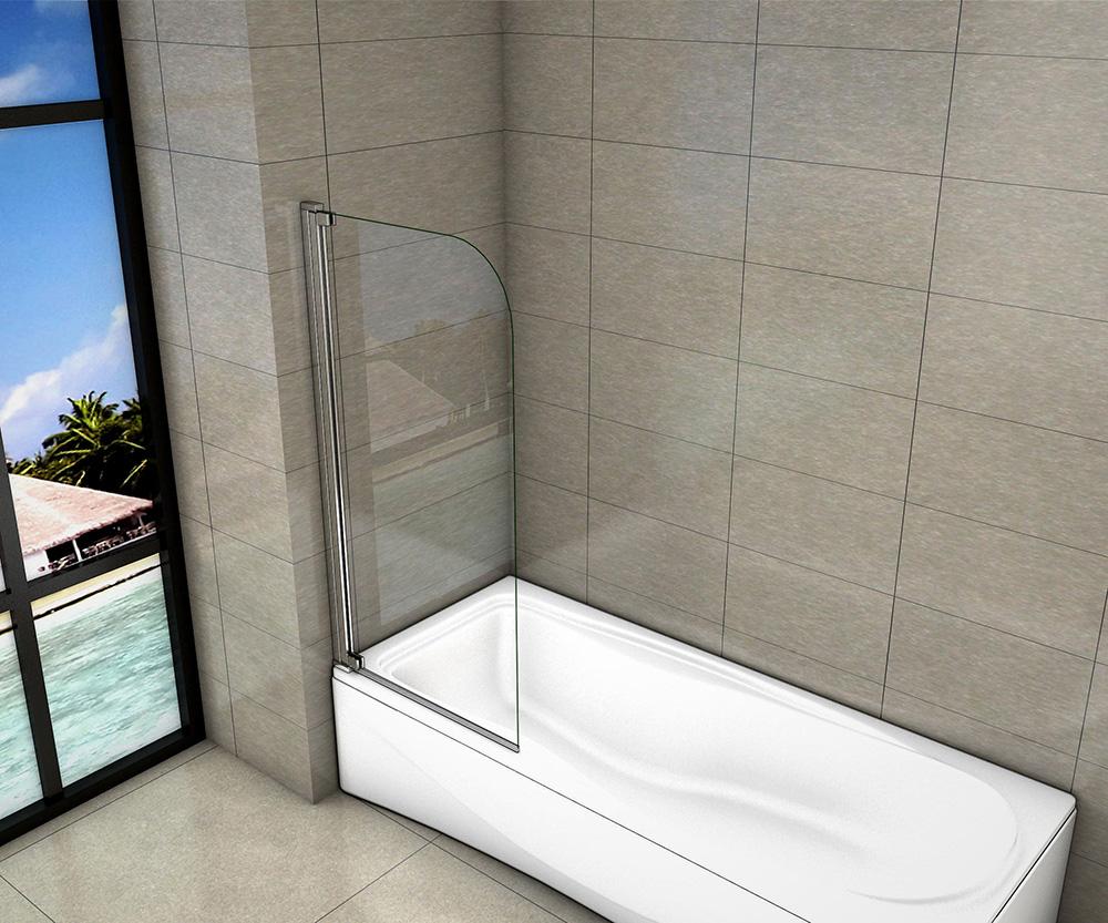 80x140cm 8mm veiligheidsglas badkuip roterende douchewand badbevestiging 180 graden
