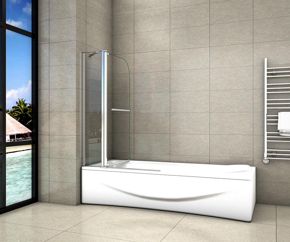 Douchescherm, draaibare douchwand, 40cm handdoekhouder, 8mm gehard helder NANO easyclean veiligheidsglas