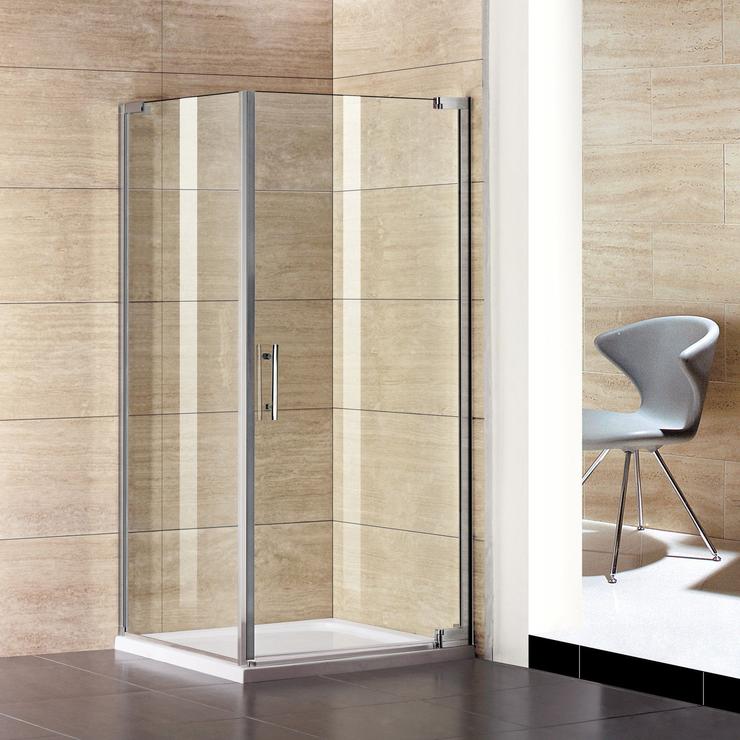 Douchecabine Vierkant draaideur met zijwand,hoogte 185cm,8mm EasyClean veiligheidsglas