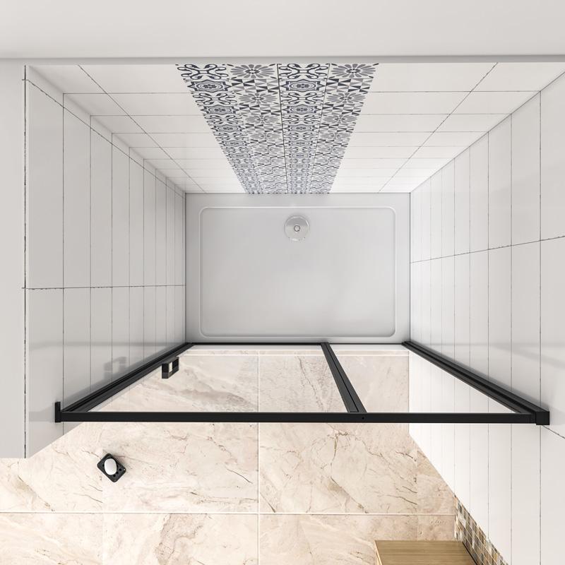 Douche draaideur 185 cm hoog,helder glas mat zwart profiel