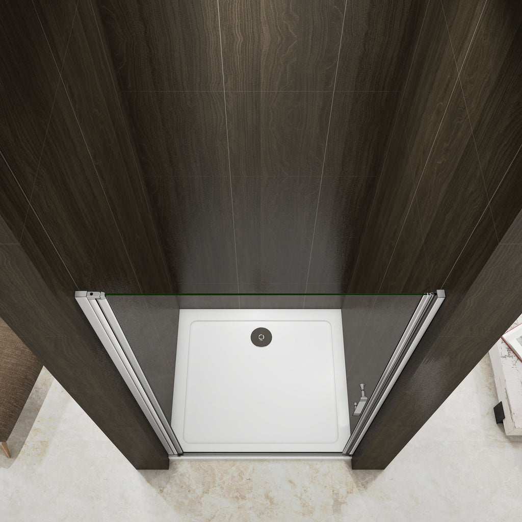 Douchedeur,Draaideur,5mm Helder Veiligheidsglas,185cm Hoog,Mat Grijs