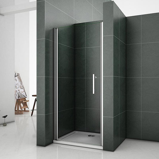 195cm hoog nis douchedeur enkelvouwdige draaideur, 5mm helder nano veiligheidsglas
