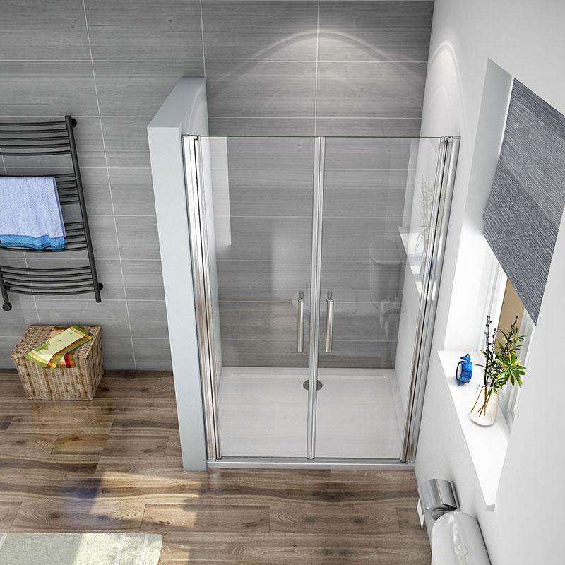 Douche Pendeldeur, 6mm Helder Nano Antikalk Veiligheidsglas, 195cm Hoog, Hoogwaardig Glad Aluminium Profiel