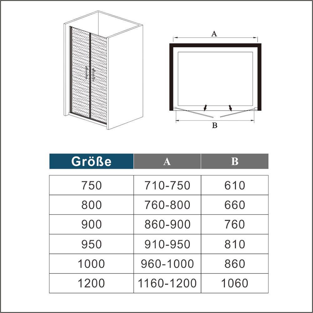 195cm hoogte draaideur douchedeur, 6mm NANO glas met matte folie veiligheidsglas draaideur