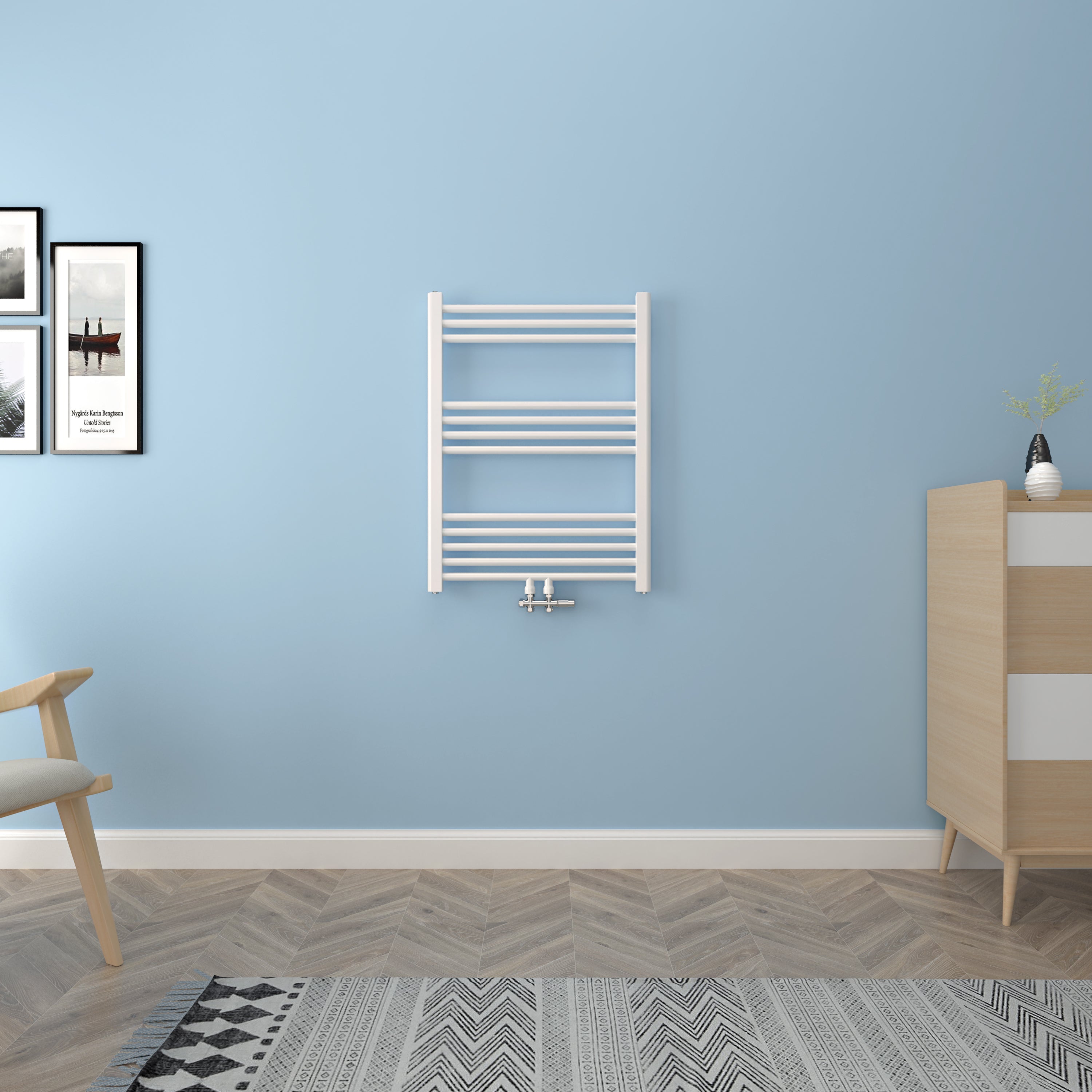 Handdoekradiatoren 80x60 Hoogglans wit Midden