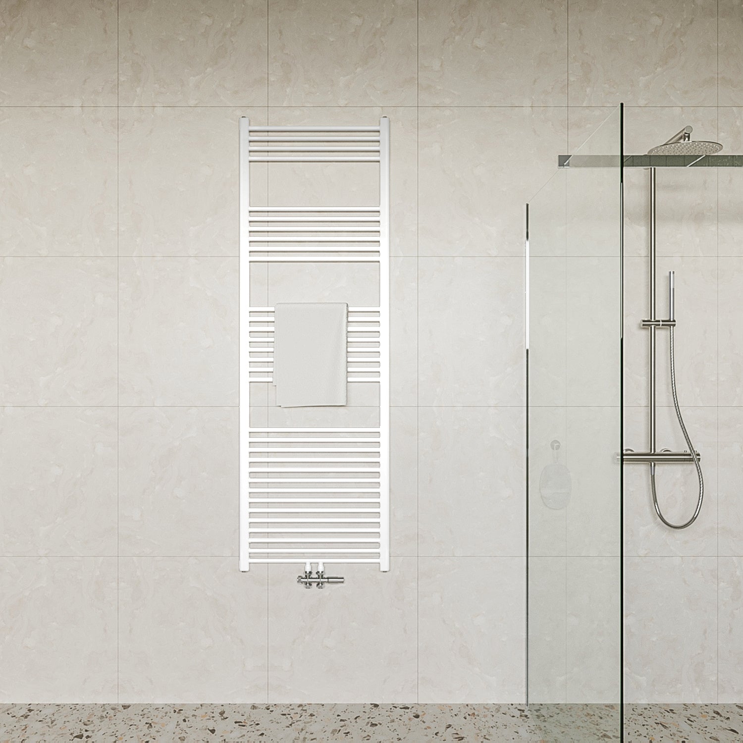 Handdoekradiatoren 180x60 Hoogglans wit Midden