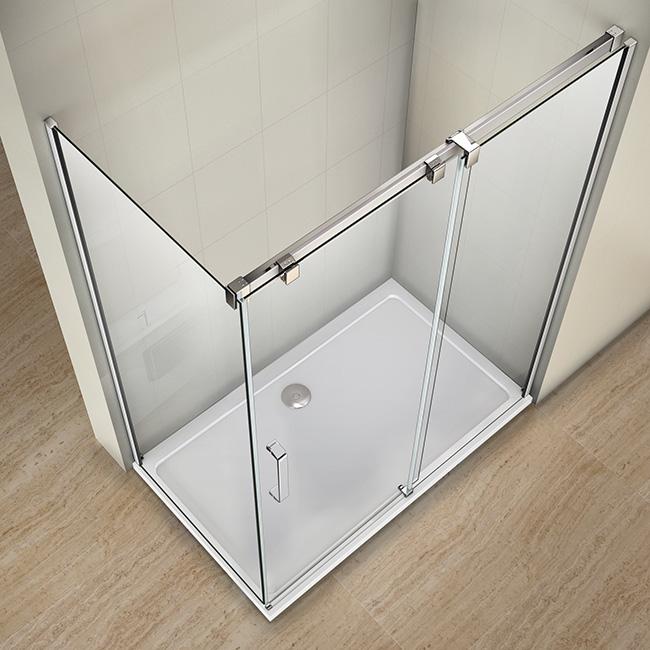 Douchecabine Schuifdeur met zijwand Rollersysteem,Hoogte200cm¡ê?8mm helder glas