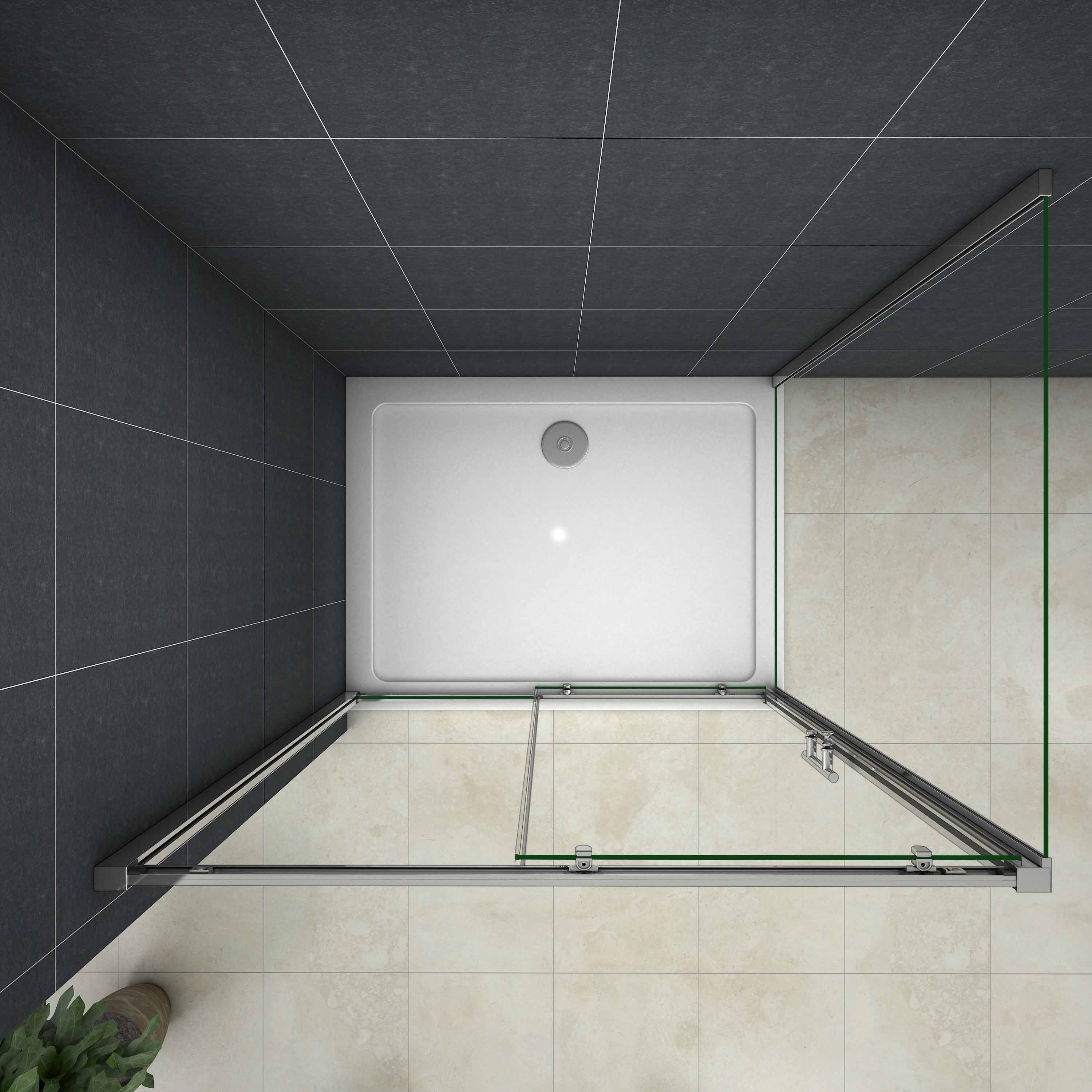 rechthoekige schuifdeur douchecabine , zijpaneel, 5mm helder veiligheidsglas