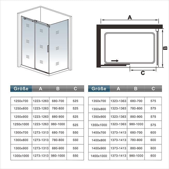 schuifdeur douchewand,6mm helder glas