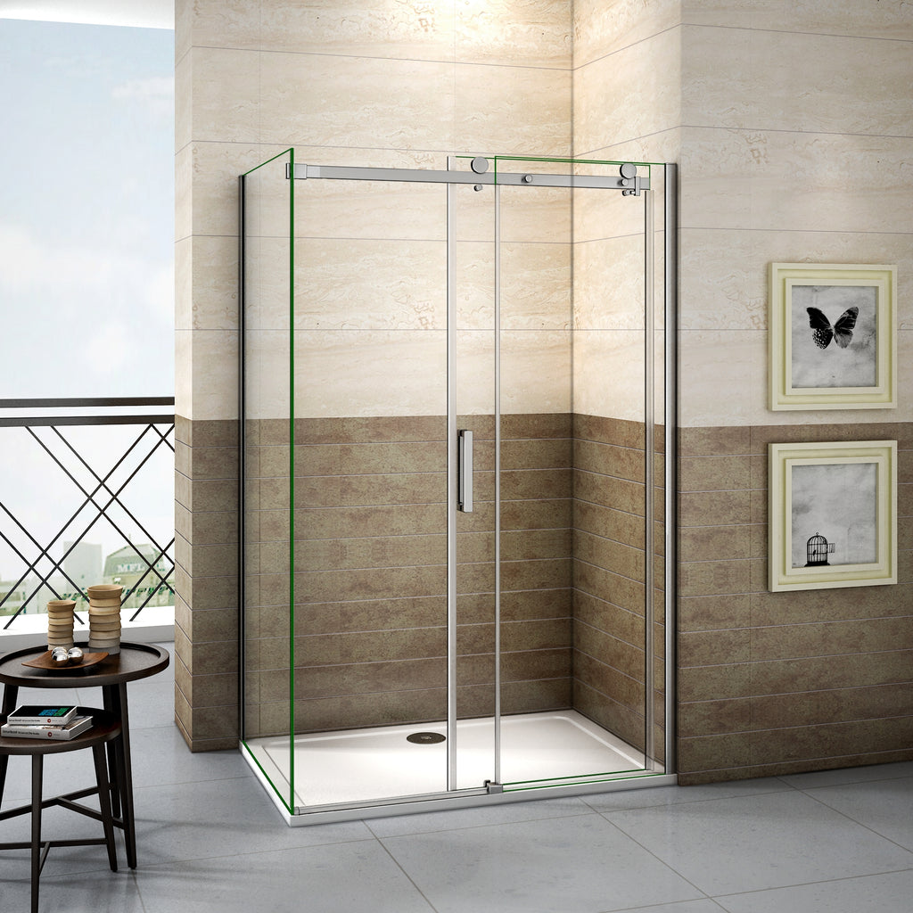 schuifdeur douchewand,8mm helder nano veiligheidsglas antikalk, douchecabine