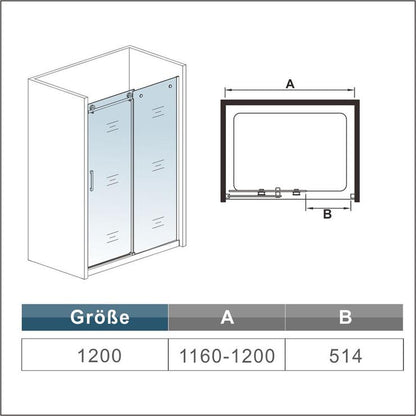 8mm NANO veiligheidsglas douchecabine douchewand schuifdeur nisdeur