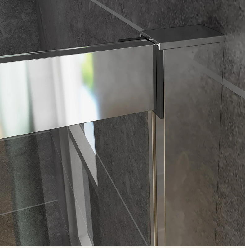 Douchecabine hoekinstap met schuifdeuren 6mm ESG glas