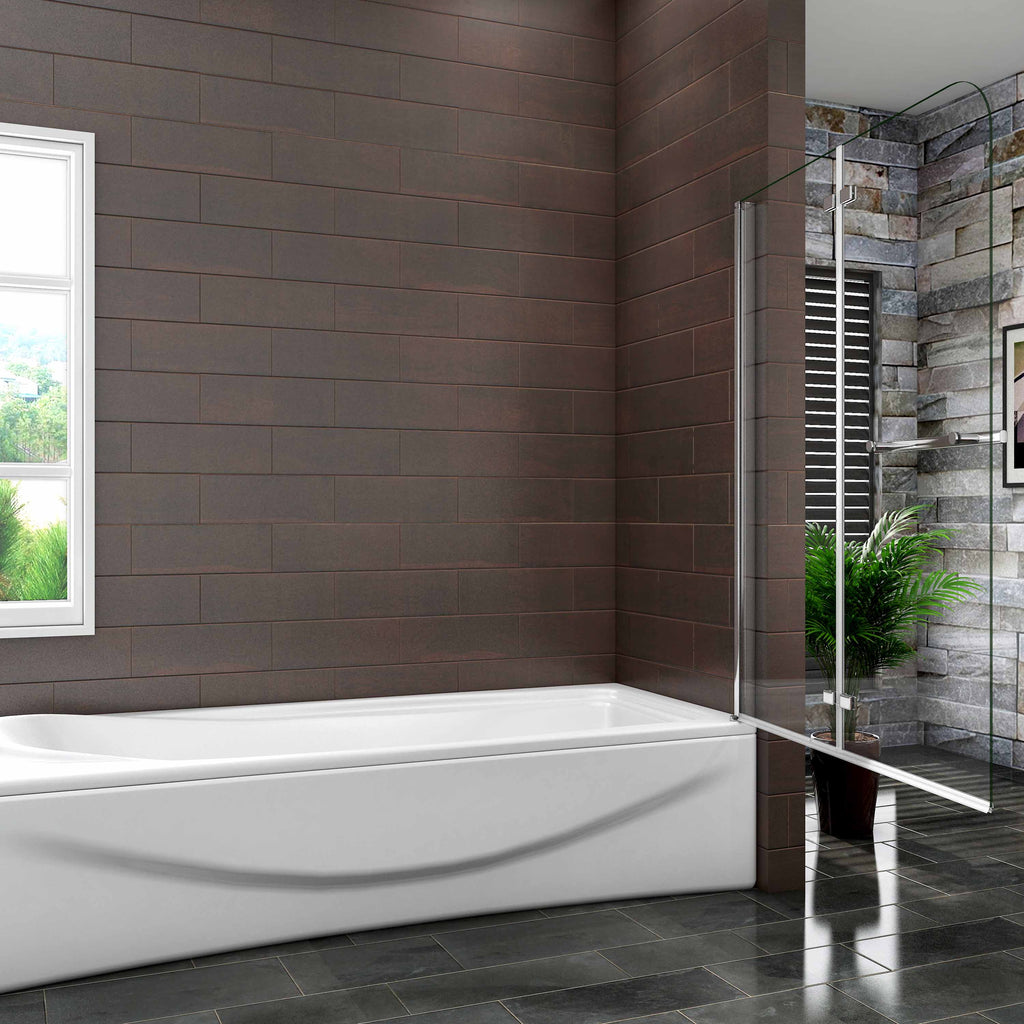 Opvouwbaar badwand, 6 mm helder veiligheidsglas easyclean