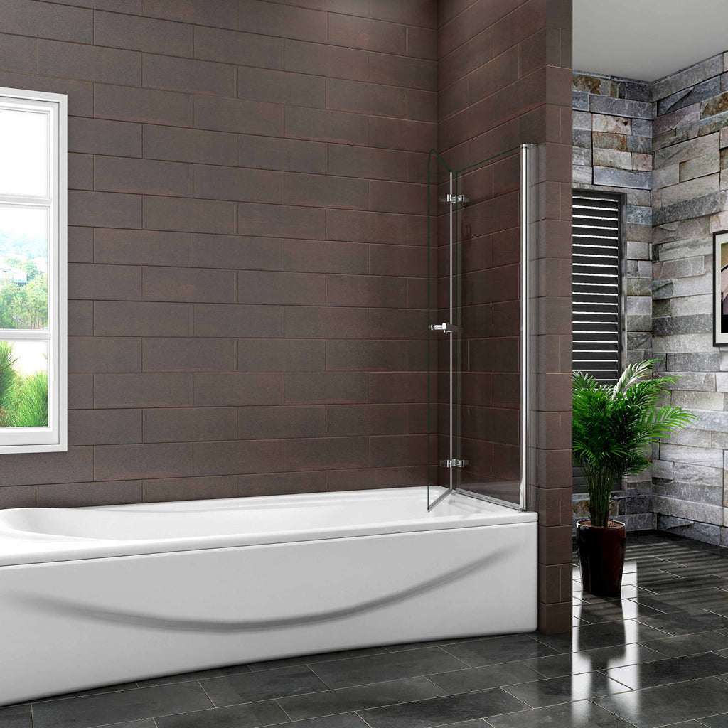 Opvouwbaar badwand, 6 mm helder veiligheidsglas easyclean