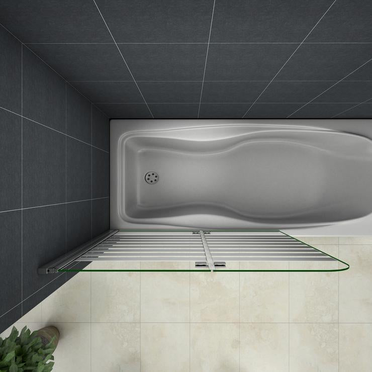 2-delig badwand 120x140cm,6mm Nano Coating helder veiligheidsglas,Links